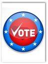 Illustration of a button proclaiming, "Vote!"