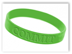 wristband with commit on it