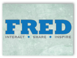 text image that says FRED, Interact, share, inspire