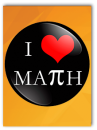 button that says I love math