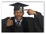 Photo of graduate expecting money