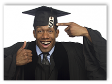 Photo of graduate expecting money