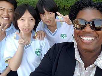 The author with some students in China