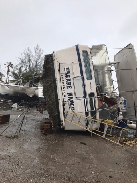 boat lifted out of the water