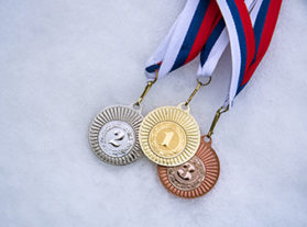 Gold,Silver and Bronze metals
