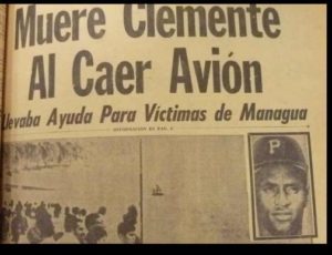 Newspaper headlines the day after Clemente died