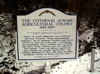 Historical marker at Cotopaxi, Colorado