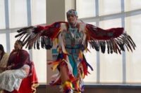 native american dancer performing the eagle dance